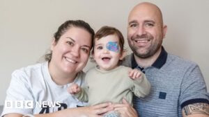 Baby girl given new prosthetic eye after rare cancer