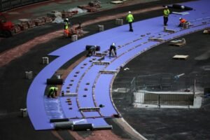 Why the Olympics running track has been painted purple for Paris 2024