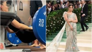 Alia Bhatt performs hip thrusts with an impressive 40 kg weight | Fitness News Alia Bhatt performs hip thrusts with an impressive 40 kg weight | Fitness News